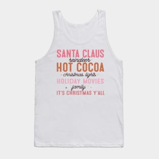 Pink Christmas holiday movie and hot cocoa Tank Top